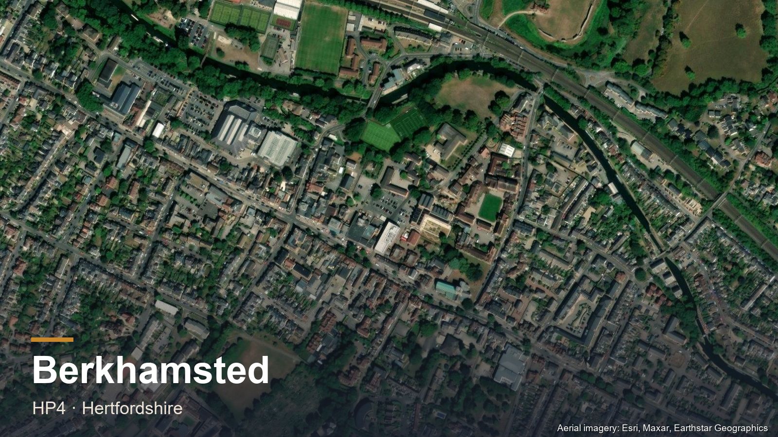 Aerial view of Berkhamsted, Hertfordshire