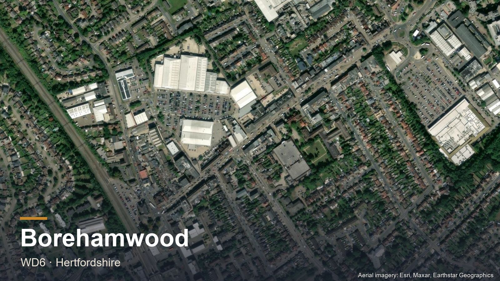 Suburban semi-detached homes in Borehamwood, WD6