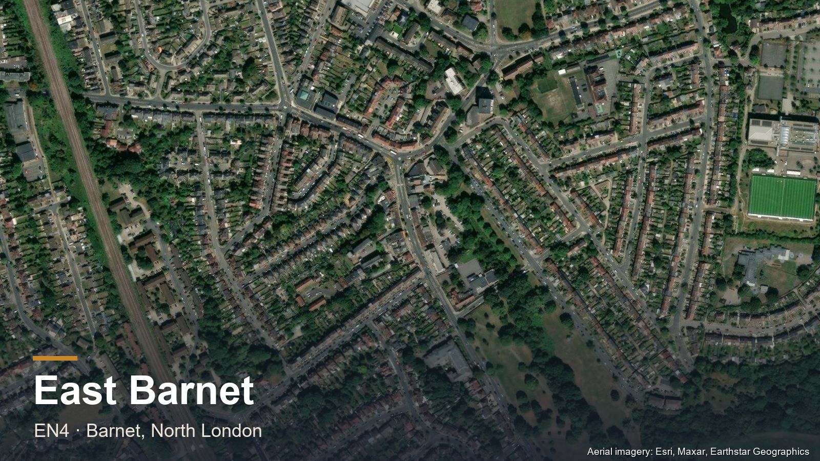 1930s semi-detached houses on a residential street in East Barnet EN4