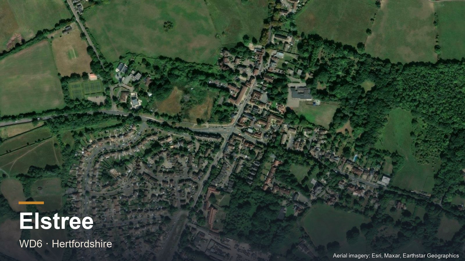 Residential street in the Barnet–Hertfordshire corridor