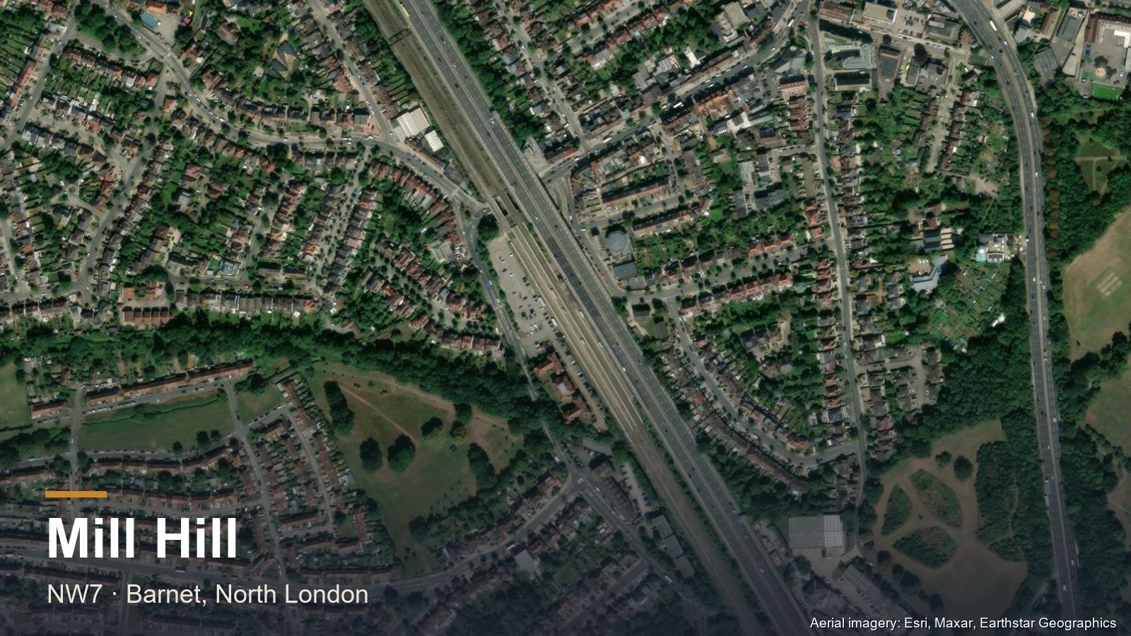 Residential street in the Barnet–Hertfordshire corridor