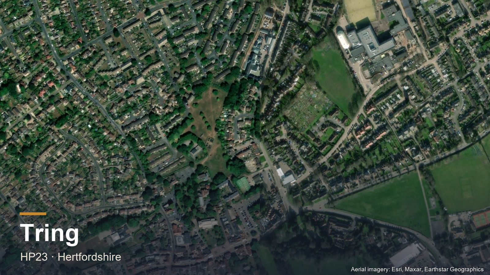 Aerial view of Tring, Hertfordshire