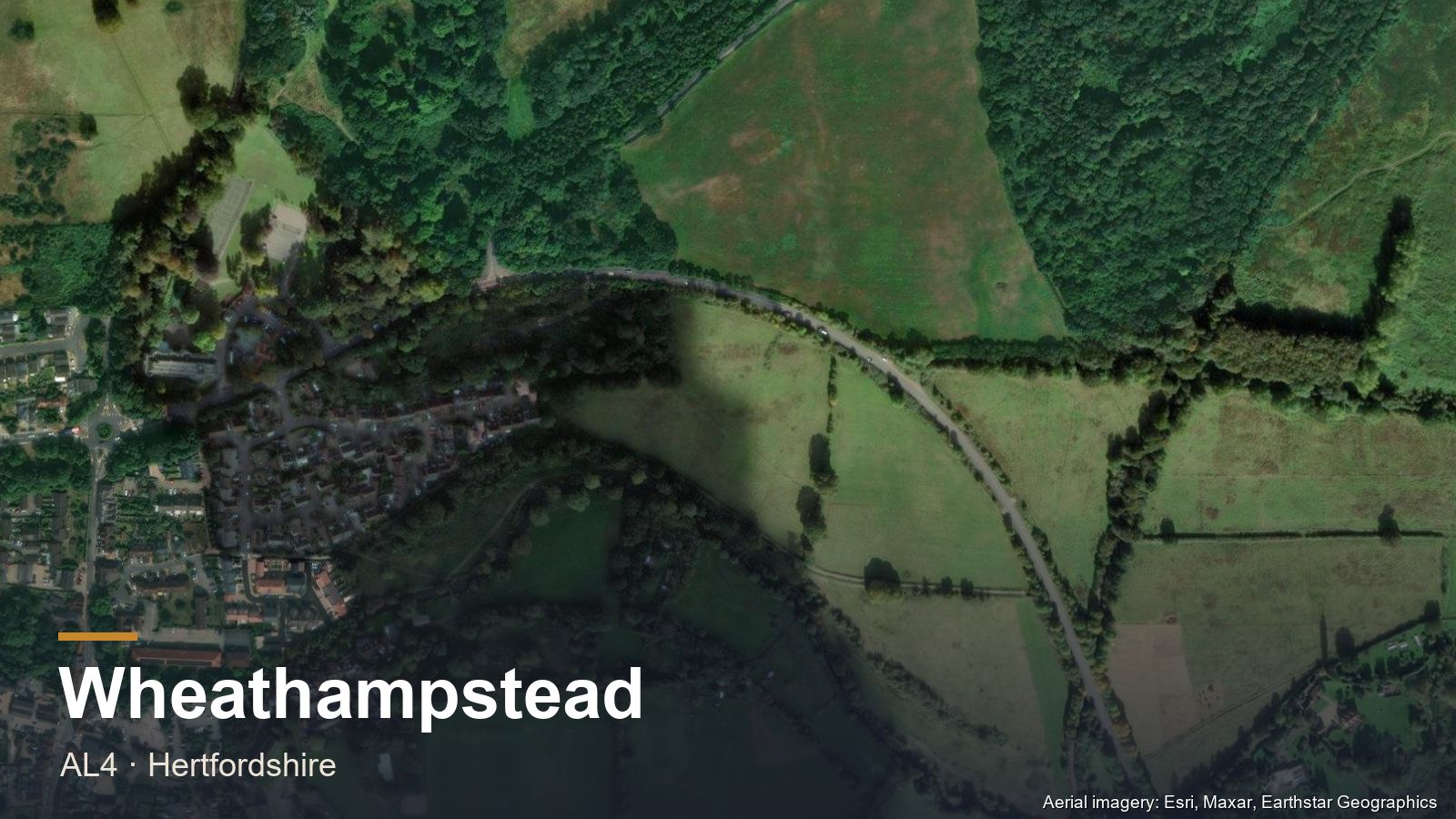Aerial view of Wheathampstead, Hertfordshire